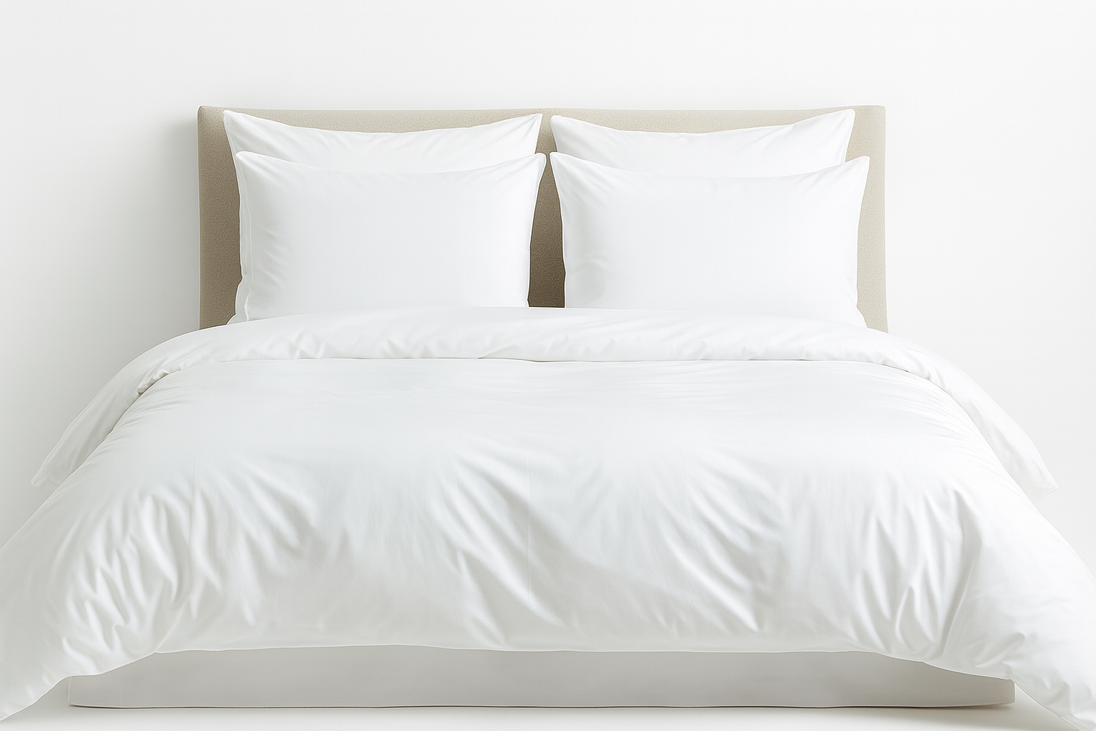 Komplet pościeli hotelowej bawełna biała POSZWA 160x200cm + 2x POSZEWKA ROZMIAR DO WYBORU 100% bawełna gładka płótno - obrazek 2