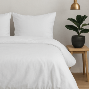 Komplet pościeli hotelowej bawełna biała ECO POSZWA 160x200cm + 1szt. POSZEWKA ROZMIAR DO WYBORU gładka płótno PROMYK